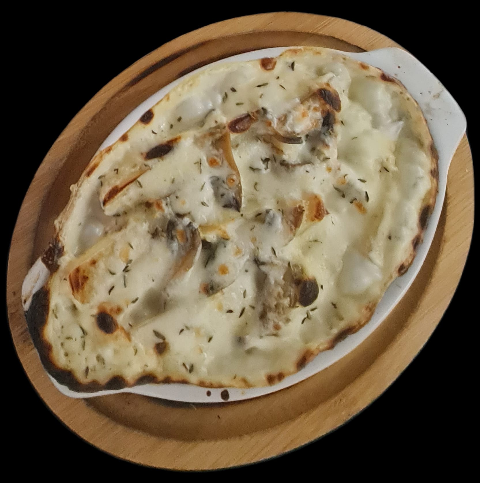 بطاطا مشوية مع الفطر والكريما